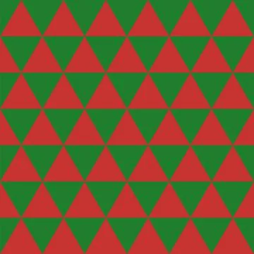 Seamless pattern with triangles. Red and green triangle pattern. Christmas tr Stock Illustration