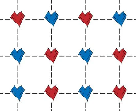 Seamless pattern with triangular hearts. Stock Illustration