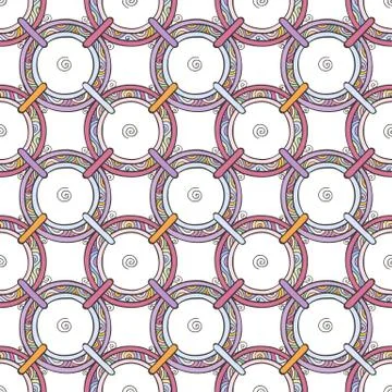 Seamless pattern with tribal boho ornate circle ornament Illustrazione stock