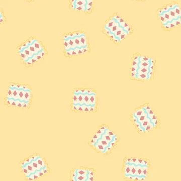 Seamless pattern tribal boho pillow cartoon vector Stock Illustration