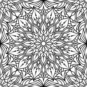 Seamless pattern with tribal ethnic mandala. Stock Illustration