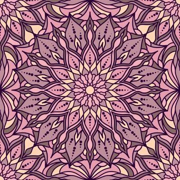Seamless pattern with tribal ethnic mandala. Stock Illustration