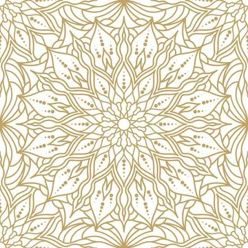 Seamless pattern with tribal ethnic mandala. Stock Illustration