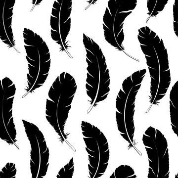 Seamless pattern Tribal Feathers decoration. Ethnic boho style hand drawing. Illustrazione stock
