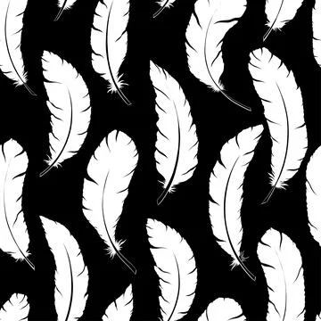 Seamless pattern Tribal Feathers decoration. Ethnic boho style hand drawing. Stock Illustration
