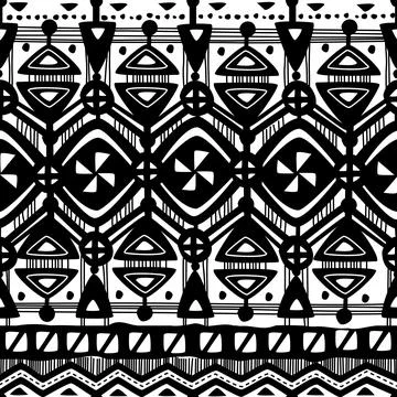 Seamless pattern tribal texture, ethnic background Stock Illustration