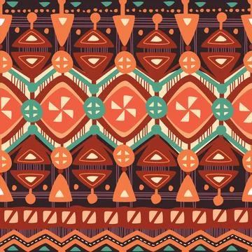 Seamless pattern tribal texture, ethnic background Stock Illustration