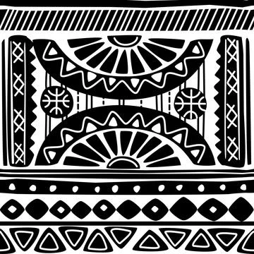 Seamless pattern tribal texture, ethnic background Stock Illustration