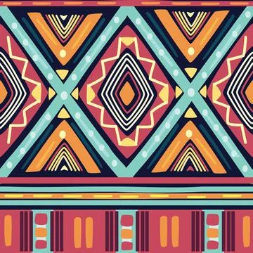 Seamless pattern tribal texture, ethnic background Stock Illustration