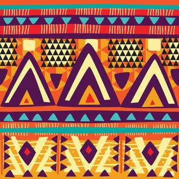 Seamless pattern tribal texture, ethnic background Stock Illustration