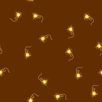 Seamless pattern trigger dynamite fuse cartoon vector Stock Illustration