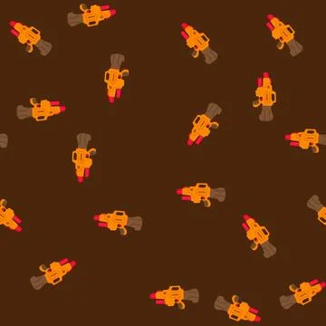 Seamless pattern trigger water gun toy cartoon vector Stock Illustration