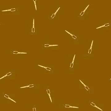 Seamless pattern trim gold scissor cartoon vector Stock Illustration