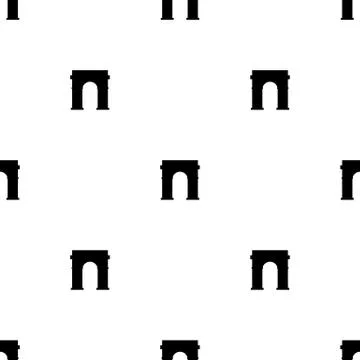 Seamless pattern with triumphal arch icon on white background. Vector. Stock Illustration