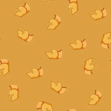 Seamless pattern trojan spartan helmet cartoon vector Stock Illustration