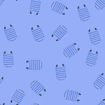 Seamless pattern trolley rolling luggage cartoon vector Stock Illustration