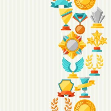 Seamless pattern with trophy and awards Stock Illustration