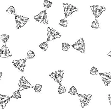 Seamless pattern trophy silver sketch hand drawn Stock Illustration