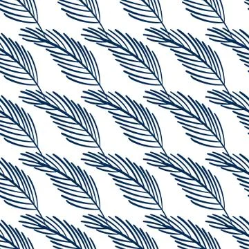 Seamless pattern with tropic leaves on white background Illustrazione stock