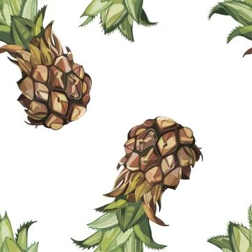 Seamless pattern with tropical Ananas. Element for design of invitations, movie Stock Illustration