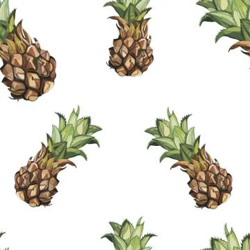 Seamless pattern with tropical Ananas. Element for design of invitations, movie Stock Illustration