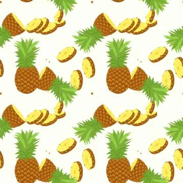 Seamless pattern with tropical Ananas. Element for design of invitations, mov Stock Illustration