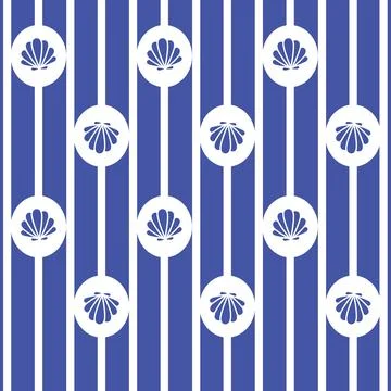 Seamless pattern with tropical beach shells. Summer background with sea animals Stock Illustration