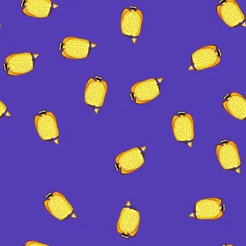 Seamless pattern tropical exotic fish cartoon vector Stock Illustration