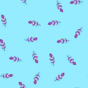 Seamless pattern tropical feather exotic bird cartoon vector Stock-Illustration