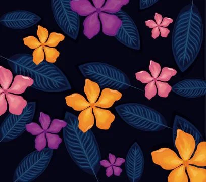 Seamless pattern tropical flower background Stock-Illustration