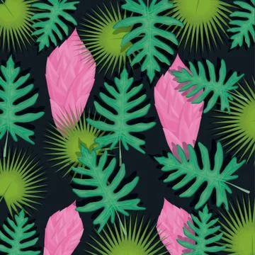 Seamless pattern tropical flower background Illustration