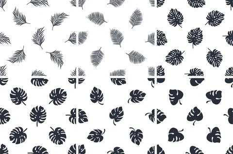 Seamless pattern with tropical leaves creating a summer vibe Stock-Illustration