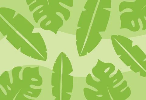 Seamless Pattern of Tropical Leaves in Green Tones for Nature Themes Stock Illustration