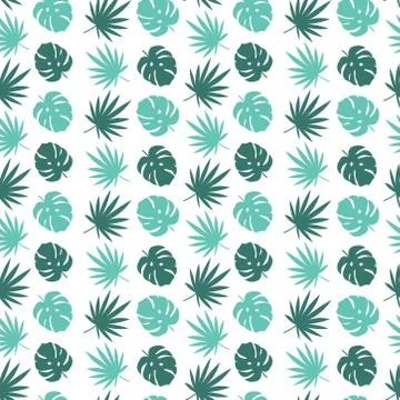 Seamless pattern with tropical leaves Stock Illustration