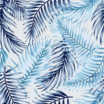 Seamless pattern with tropical leaves. Stock Illustration