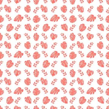 Seamless pattern with tropical leaves. Vector illustration. Stock Illustration