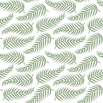 Seamless pattern with tropical leaves. Vector illustration in a flat style. Stock Illustration