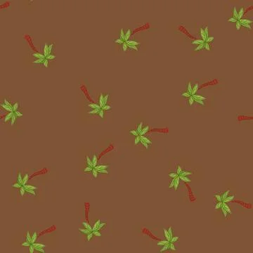 Seamless pattern tropical palm tree growing coconuts vector Illustrazione stock