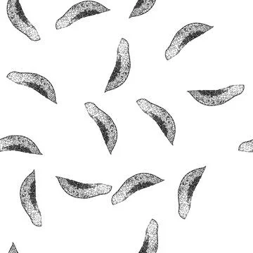 Seamless pattern tropical papaya fruit sketch hand drawn Illustrazione stock