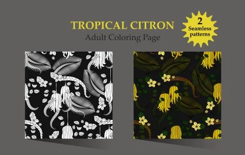 Seamless pattern with tropical plants Stock Illustration