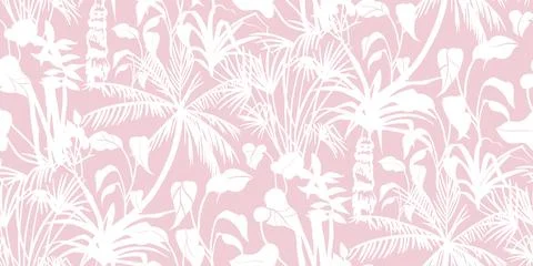 Seamless pattern with tropical plants Stock Illustration