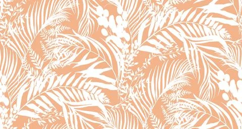 Seamless pattern with tropical plants Stock Illustration