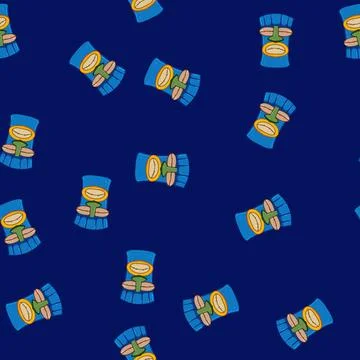 Seamless pattern tropical tiki mask cartoon vector イラスト素材
