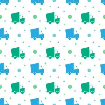 Seamless pattern truck, vector illustration. Stock Illustration