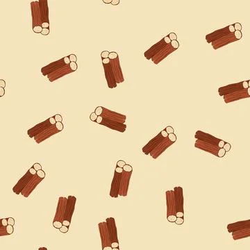 Seamless pattern trunk wood log cartoon vector Illustrazione stock