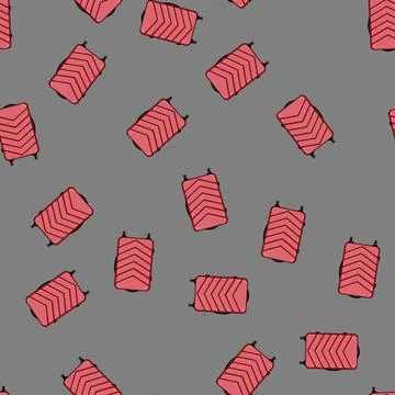 Seamless pattern tsa hard shell suitcase cartoon vector Ilustração Stock