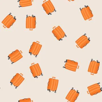 Seamless pattern tsa hard shell suitcase cartoon vector イラスト素材