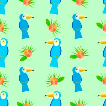 Seamless pattern tukan vector Stockillustratie