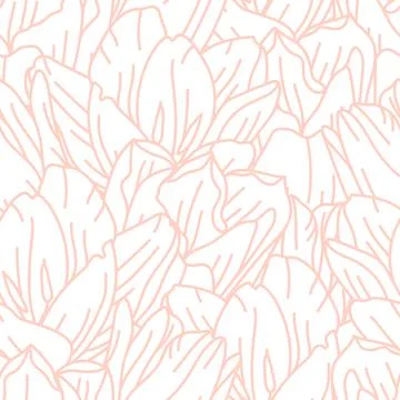 Seamless pattern with tulip flowers. Beautiful decorative plants. 스톡 일러스트
