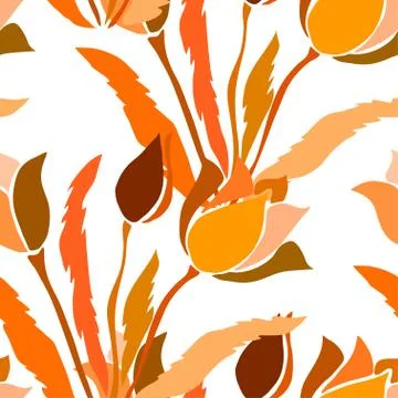 Seamless pattern with tulips, for invitations, cards, scrapbooking, print Stock Illustration